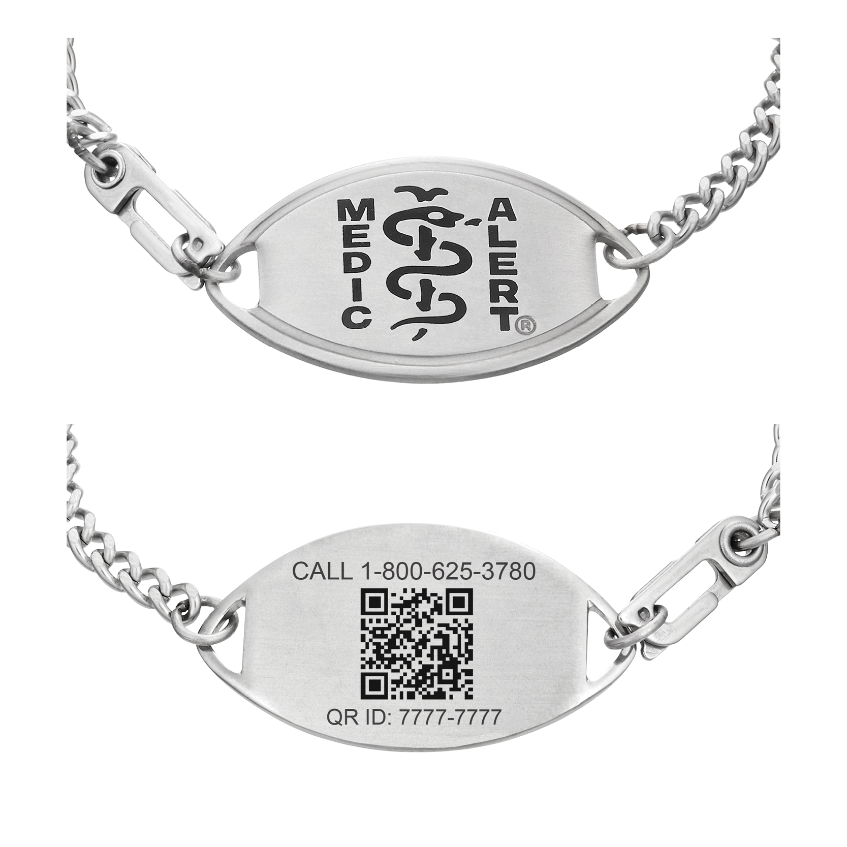 QR Code Classic Medical ID Bracelet, Black, large image number 0