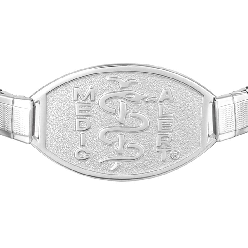 Stretch Band Medical ID Bracelet Silver, Silver, large image number 1
