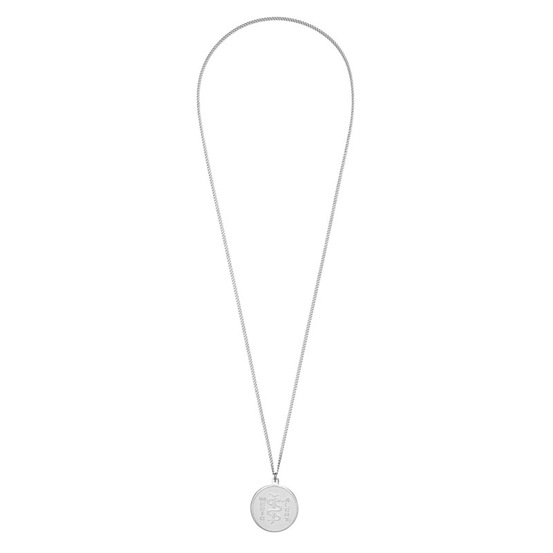 Classic Embossed Medical ID Necklace Sterling Silver, Silver, large image number 1