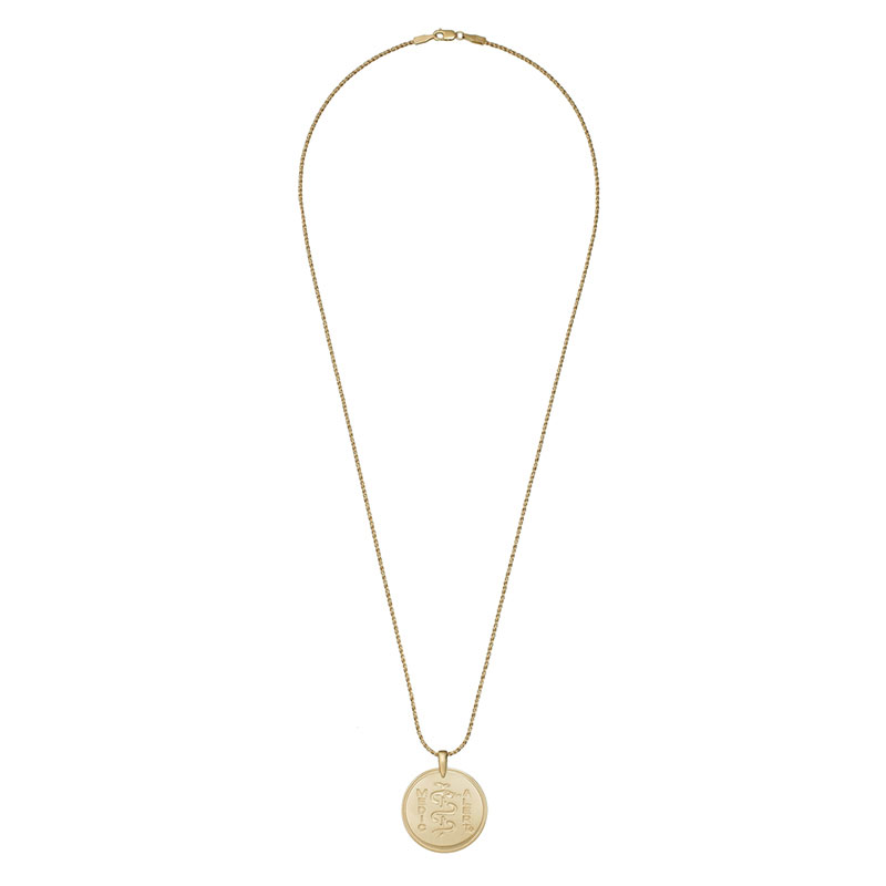 French Rope Medical ID Necklace 14k Gold, Gold, large image number 1