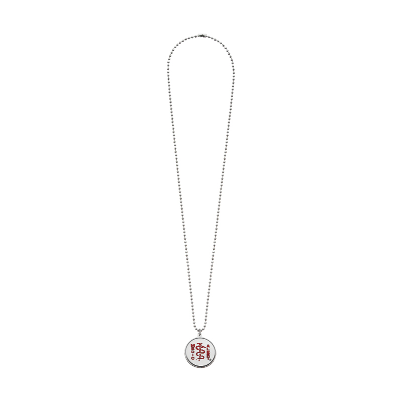 Classic Ball Chain Medical ID Necklace Red, Red, large image number 1