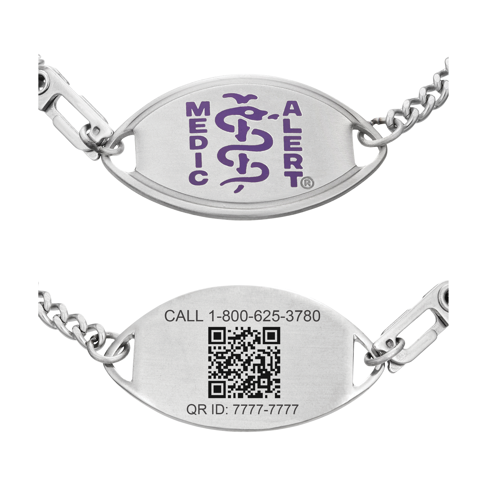 QR Code Classic Large Medical ID Bracelet, Purple, large image number 0