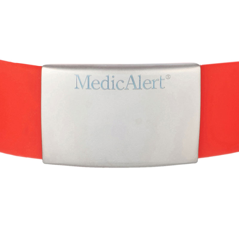 Performance Silicone Medical ID Bracelet Red, Red, large image number 1