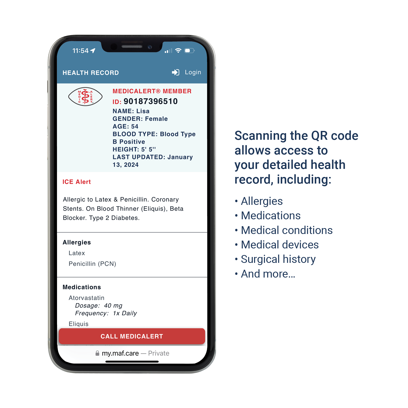 QR Code Classic Embossed Medical ID Bracelet Sterling Silver, Silver, large image number 4