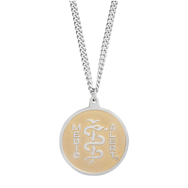 Classic Medical ID Necklace, Silver Gold, large image number 0