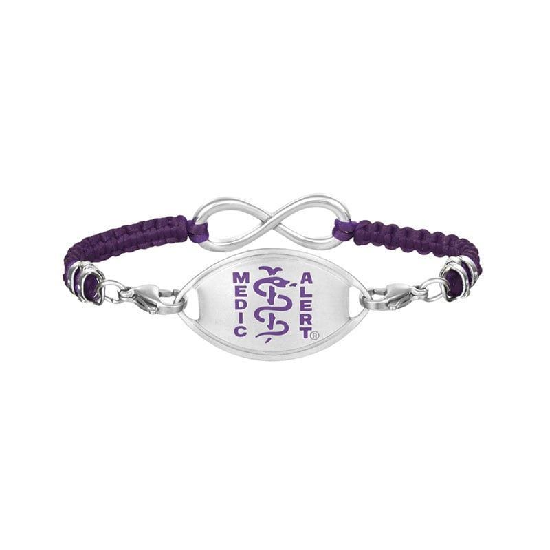 Infinity Medical ID Bracelet, Purple, large image number 0
