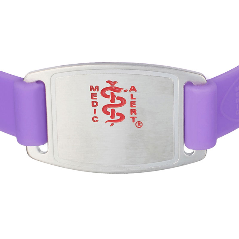 Sport Silicone Medical ID Bracelet, Purple Silicone, large image number 1