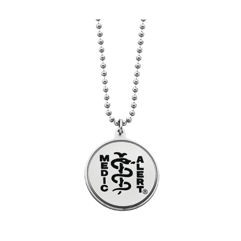Classic Ball Chain Medical ID Necklace, Black, large image number 0