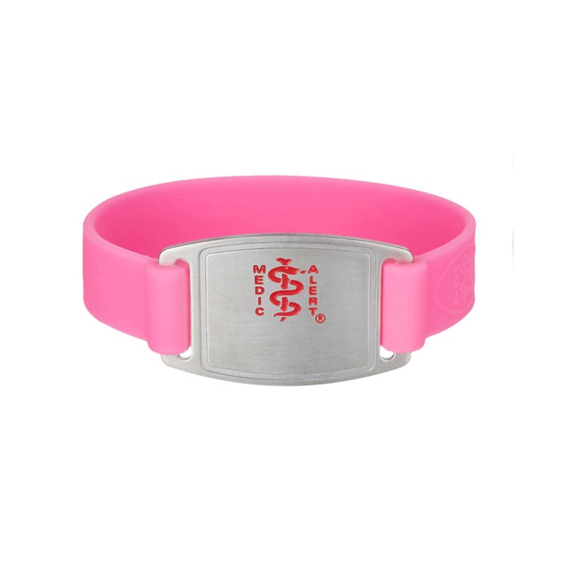 Sport Silicone Medical ID Bracelet, Pink Silicone, large image number 0