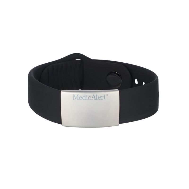 Performance Silicone Medical ID Bracelet Black MedicAlert Foundation