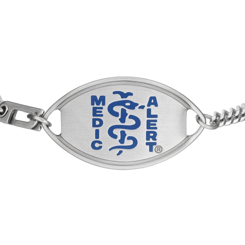Classic Medical ID Bracelet, Dark Blue Steel, large image number 1