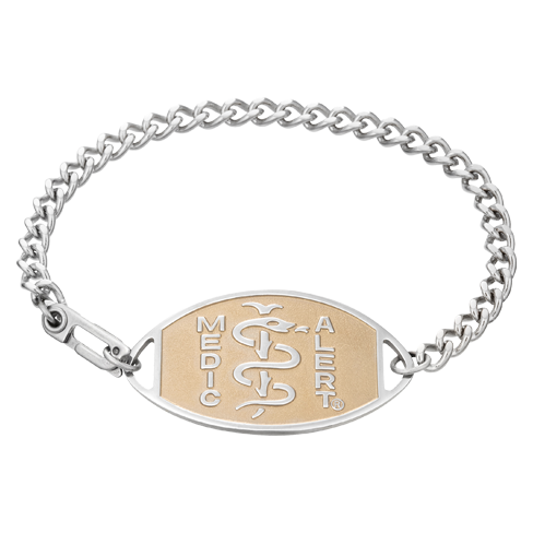 Classic Large Embossed Medical ID Bracelet