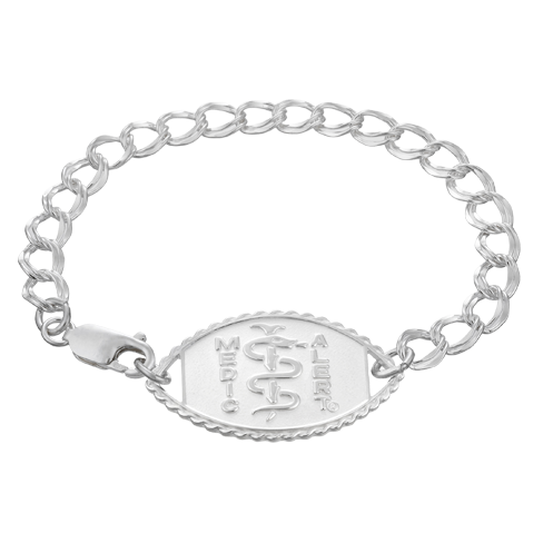 Santa Rosa Classic Medical ID Bracelet Sterling Silver