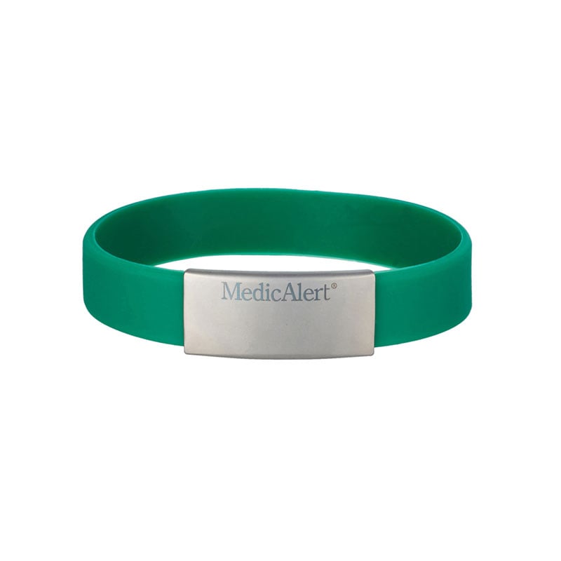 Silicone Medical ID Bracelet, Green Silicone, large image number 0