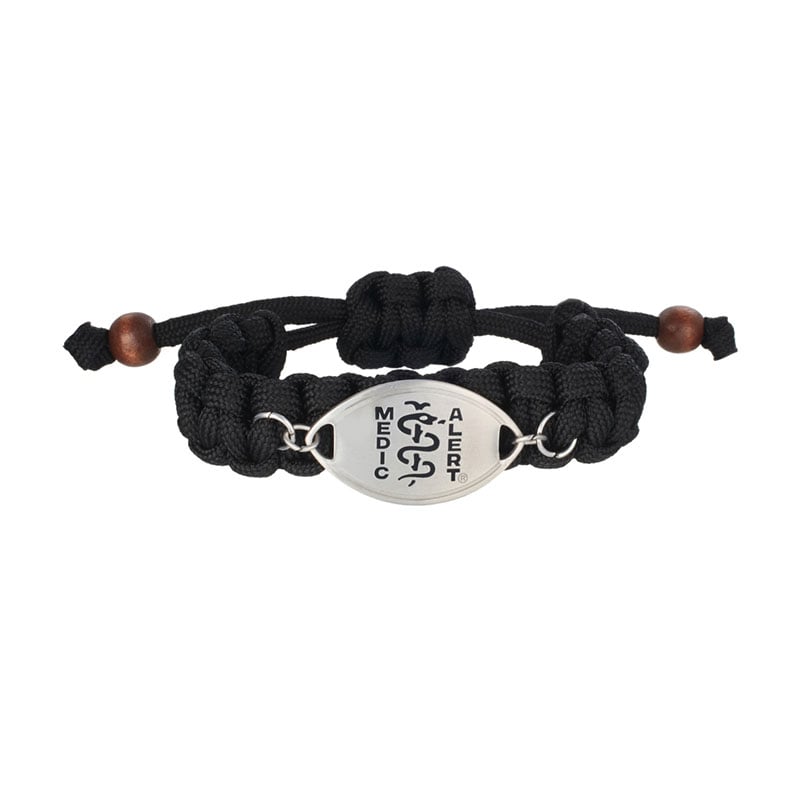 Coastal Paracord Medical ID Bracelet Black, Black, large image number 0