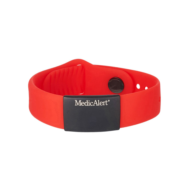 Performance Silicone Midnight Medical ID Bracelet Red, Red, large image number 0