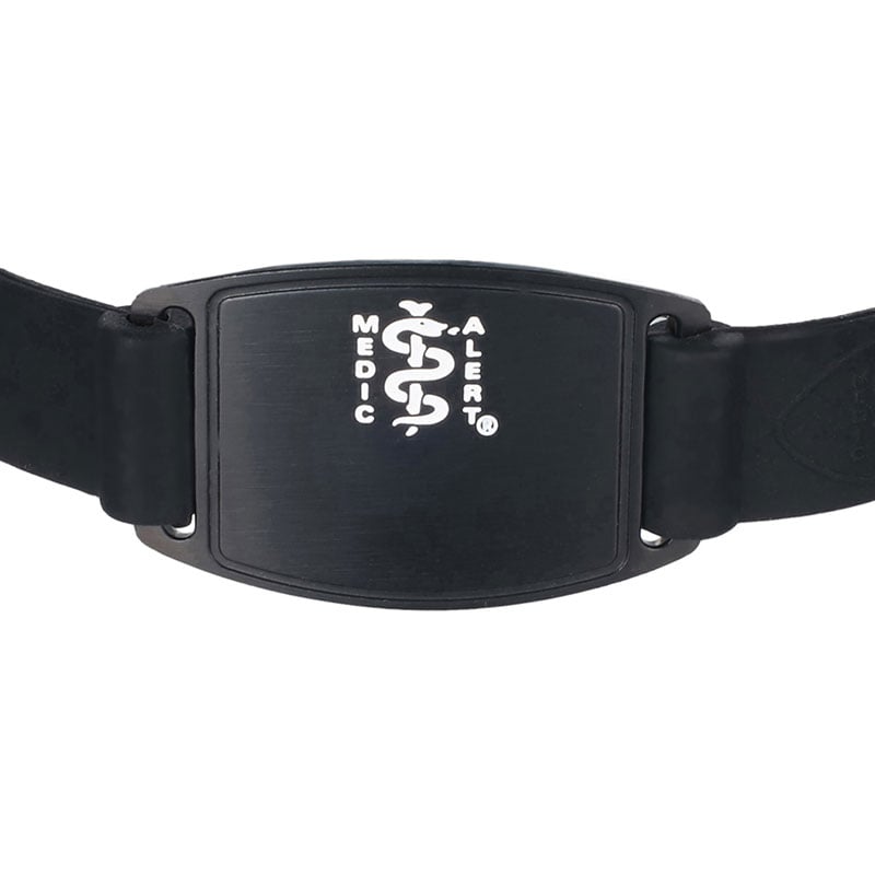 Sport Silicone Midnight Medical ID Bracelet, Black, large image number 1