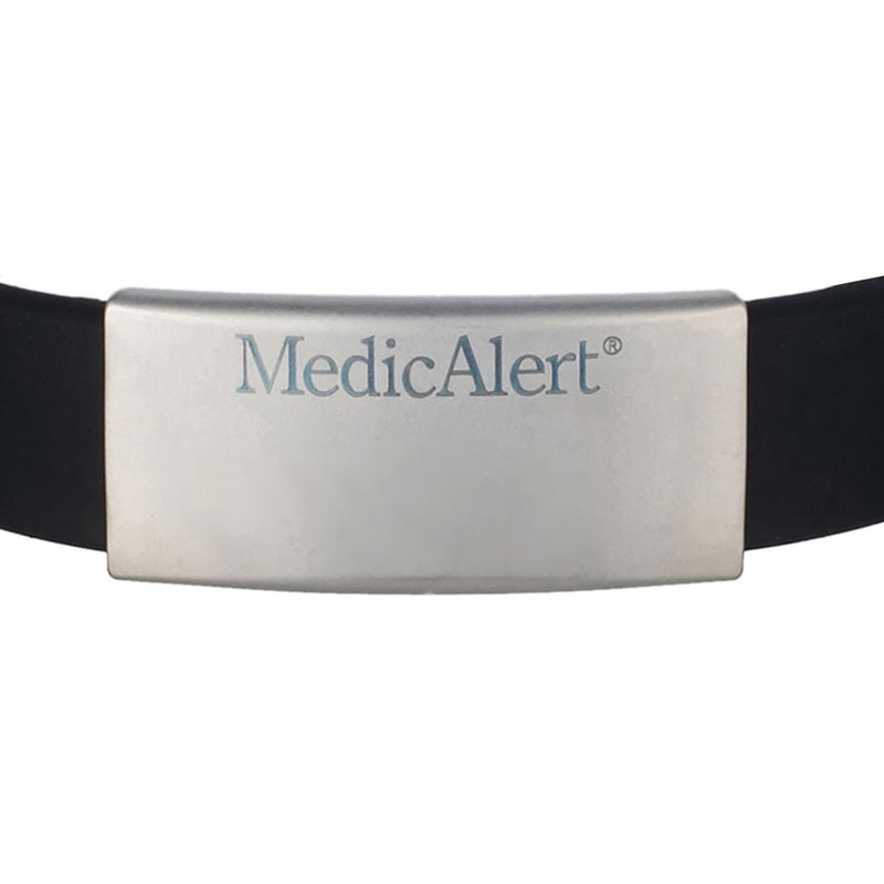 Silicone Medical ID Bracelet, Black, large image number 1
