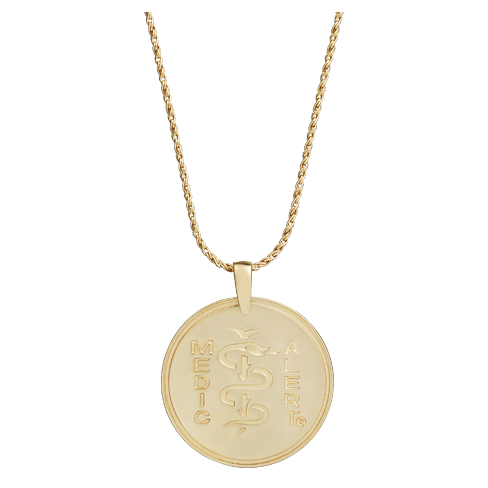 French Rope Medical ID Necklace 14k Gold