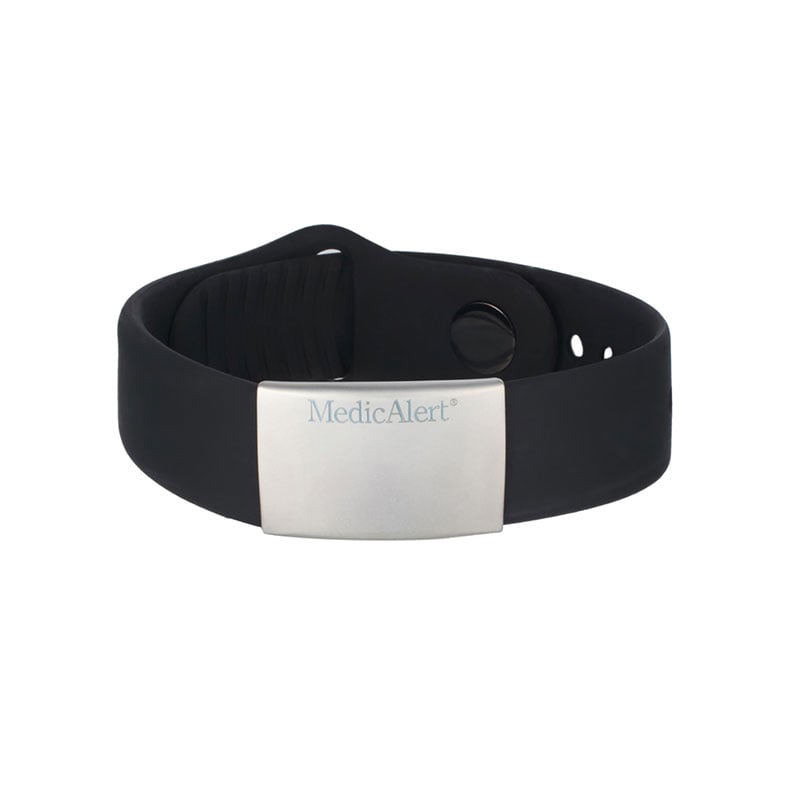 Performance Silicone Medical ID Bracelet Black, Black, large image number 0