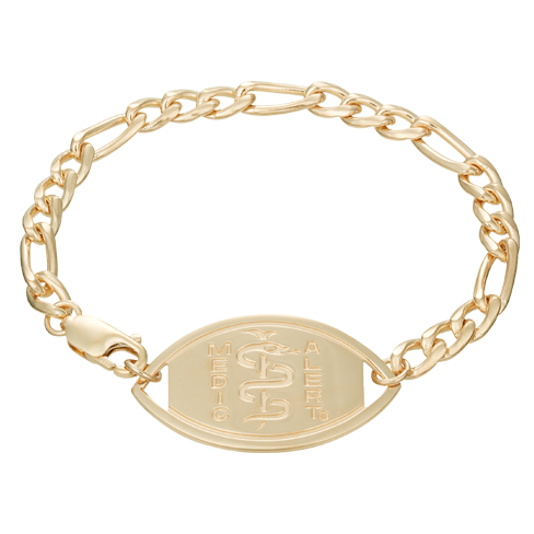 Figaro Medical ID Bracelet 14k Gold