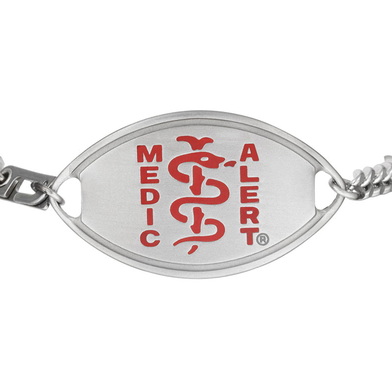 Classic Medical ID Bracelet, Red Steel, large image number 1