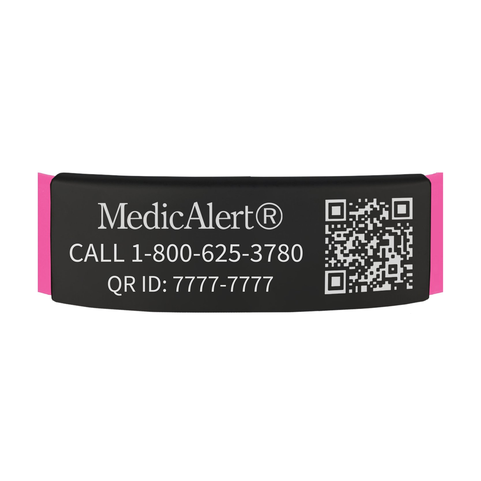 QR Code Silicone Medical ID Band, Pink, large image number 2