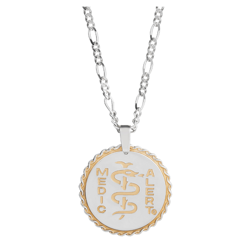 Figaro Elite Medical ID Necklace Sterling Silver