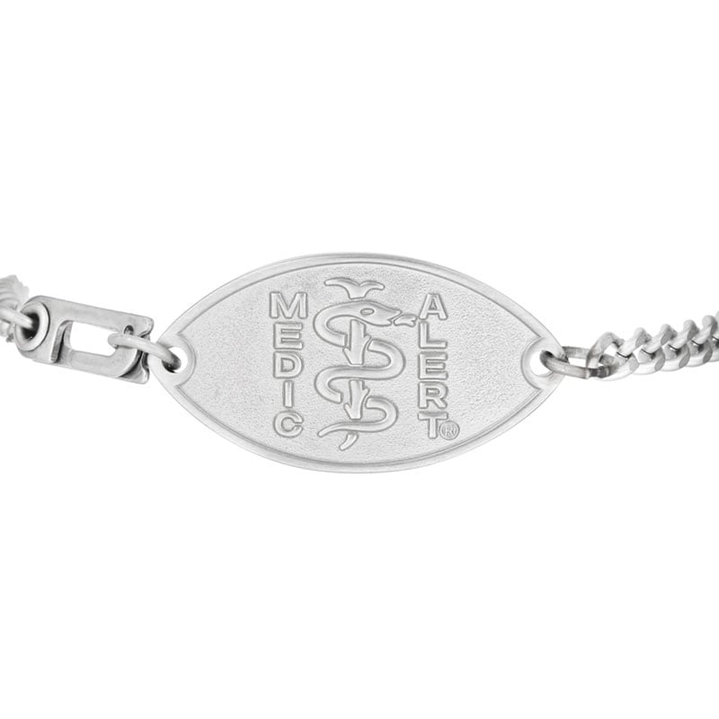 Classic Petite Embossed Medical ID Bracelet Stainless Steel, Silver, large image number 1