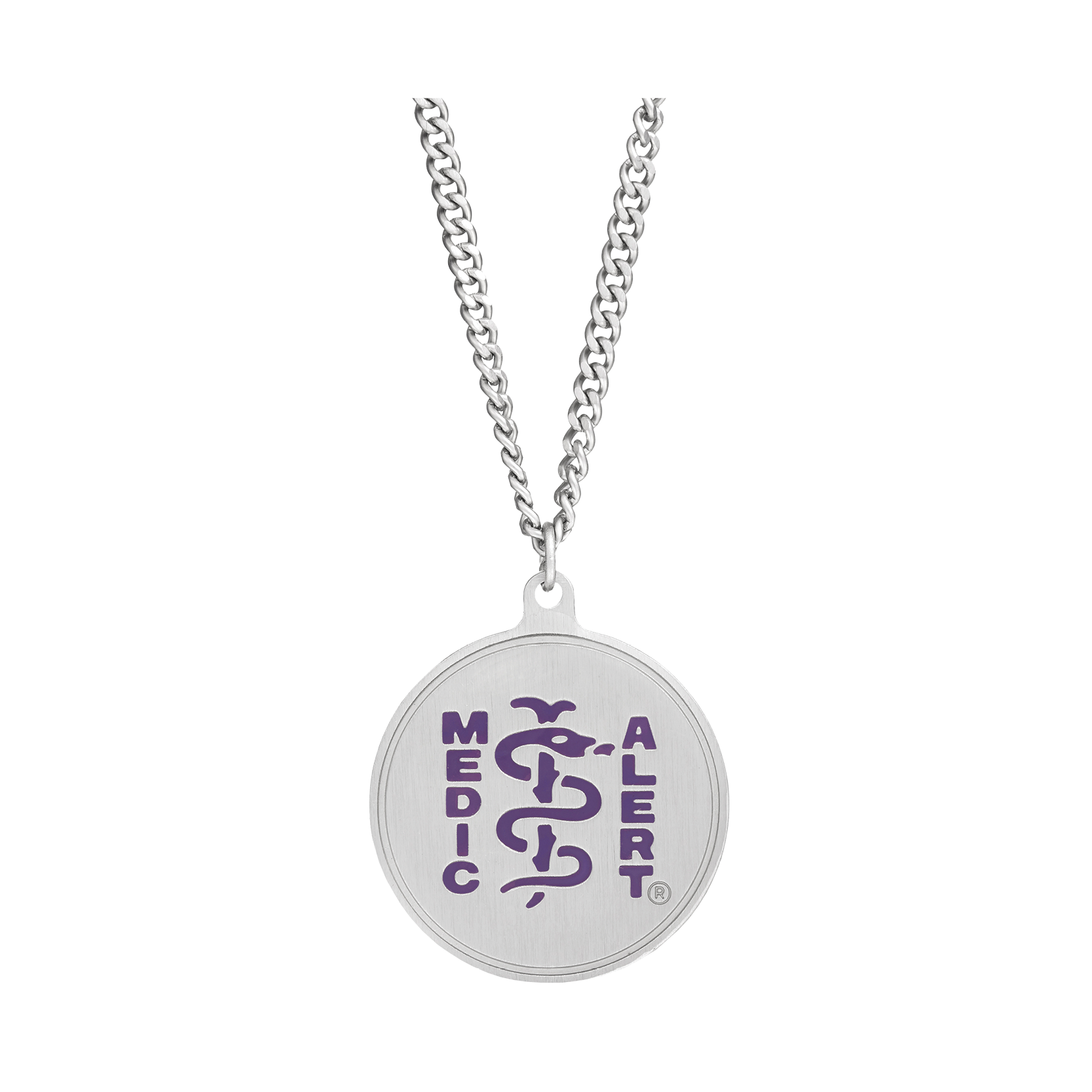 QR Code Classic Medical ID Necklace - Purple, Purple, large image number 1
