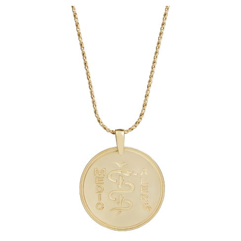 French Rope Medical ID Necklace 14k Gold