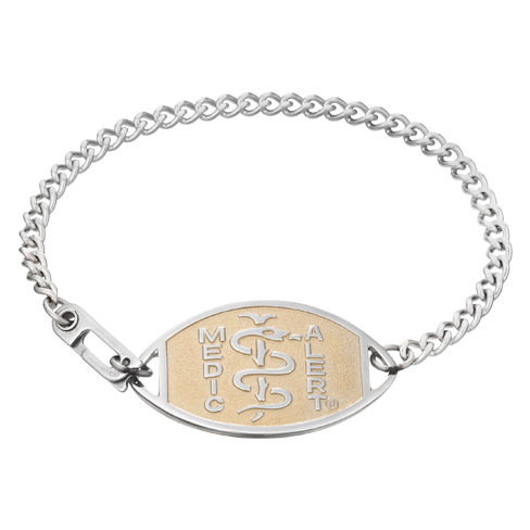 Classic Embossed Medical ID Bracelet Two-Tone