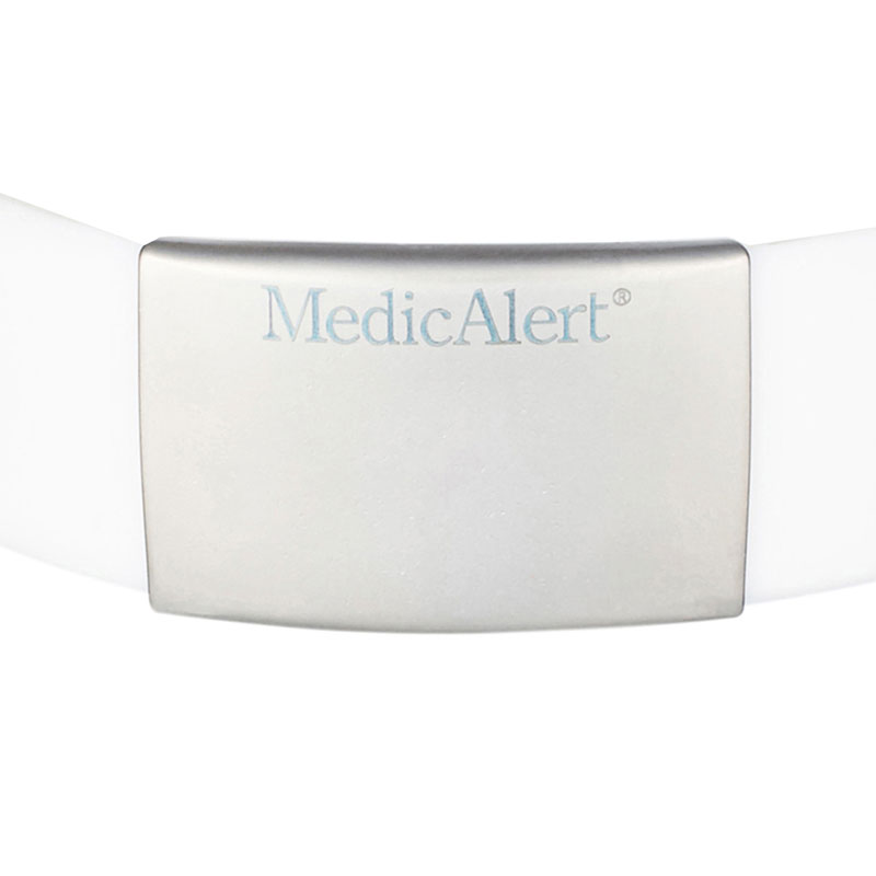 Performance Silicone Medical ID Bracelet White, White, large image number 1