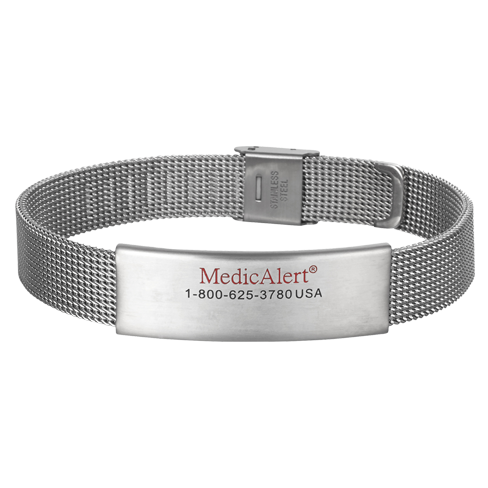 Mesh Chain Medical ID Bracelet Stainless Steel