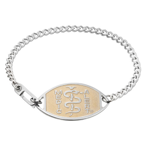 Classic Embossed Medical ID Bracelet Two-Tone