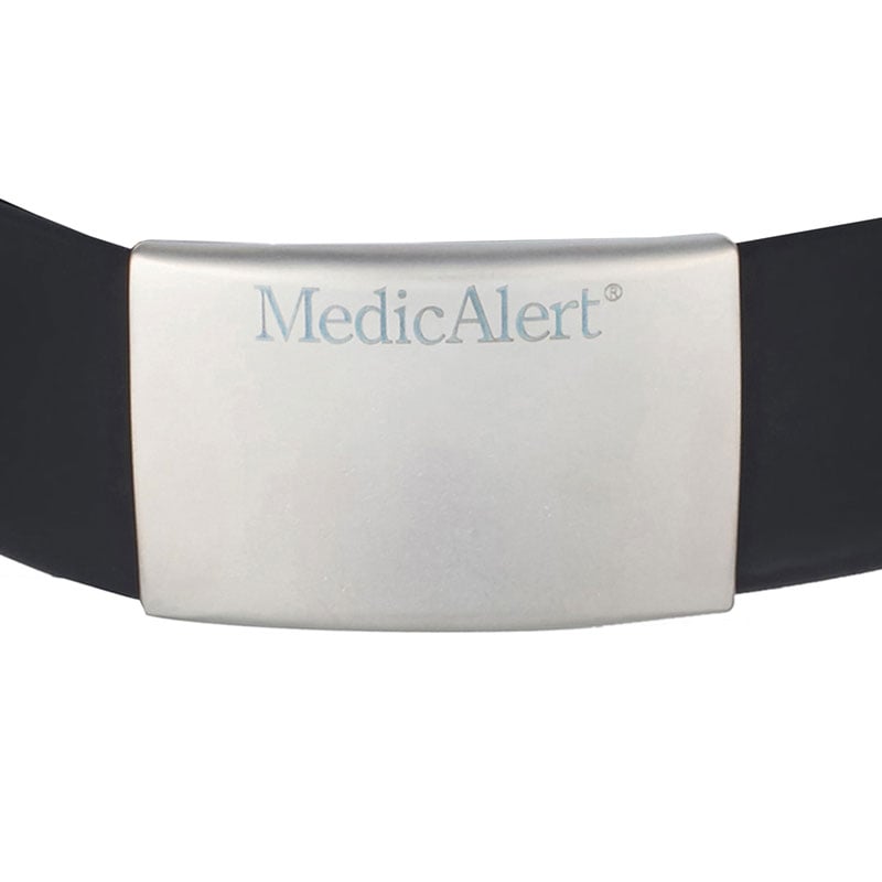 Performance Silicone Medical ID Bracelet Black, Black, large image number 1
