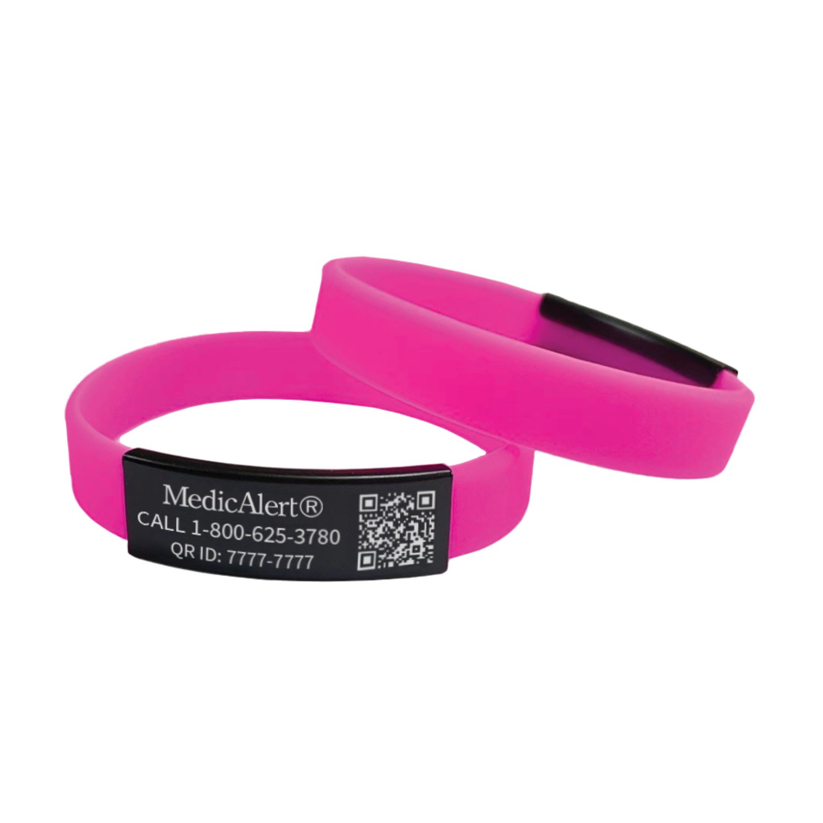 QR Code Silicone Medical ID Band Pink, Pink, large image number 1