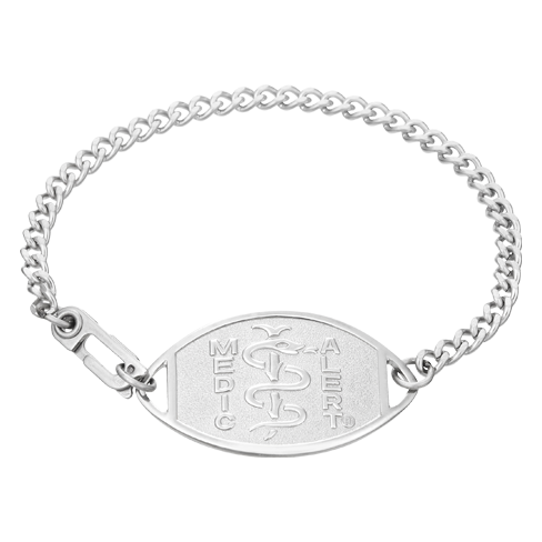 Classic Embossed Medical ID Bracelet Stainless Steel