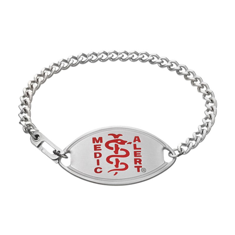 Classic Large Medical ID Bracelet, Red Steel, large image number 0