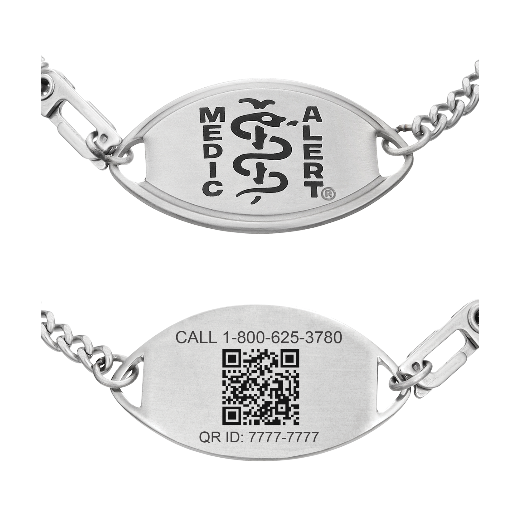 QR Code Classic Large Medical ID Bracelet - Black, Black, large image number 0
