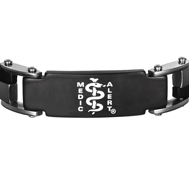 Modern Medical ID Bracelet Black, Black, large image number 1