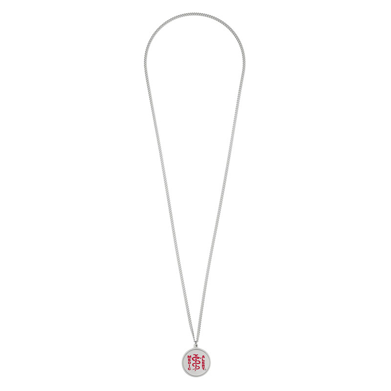 Classic Medical ID Necklace, Red Steel, large image number 1