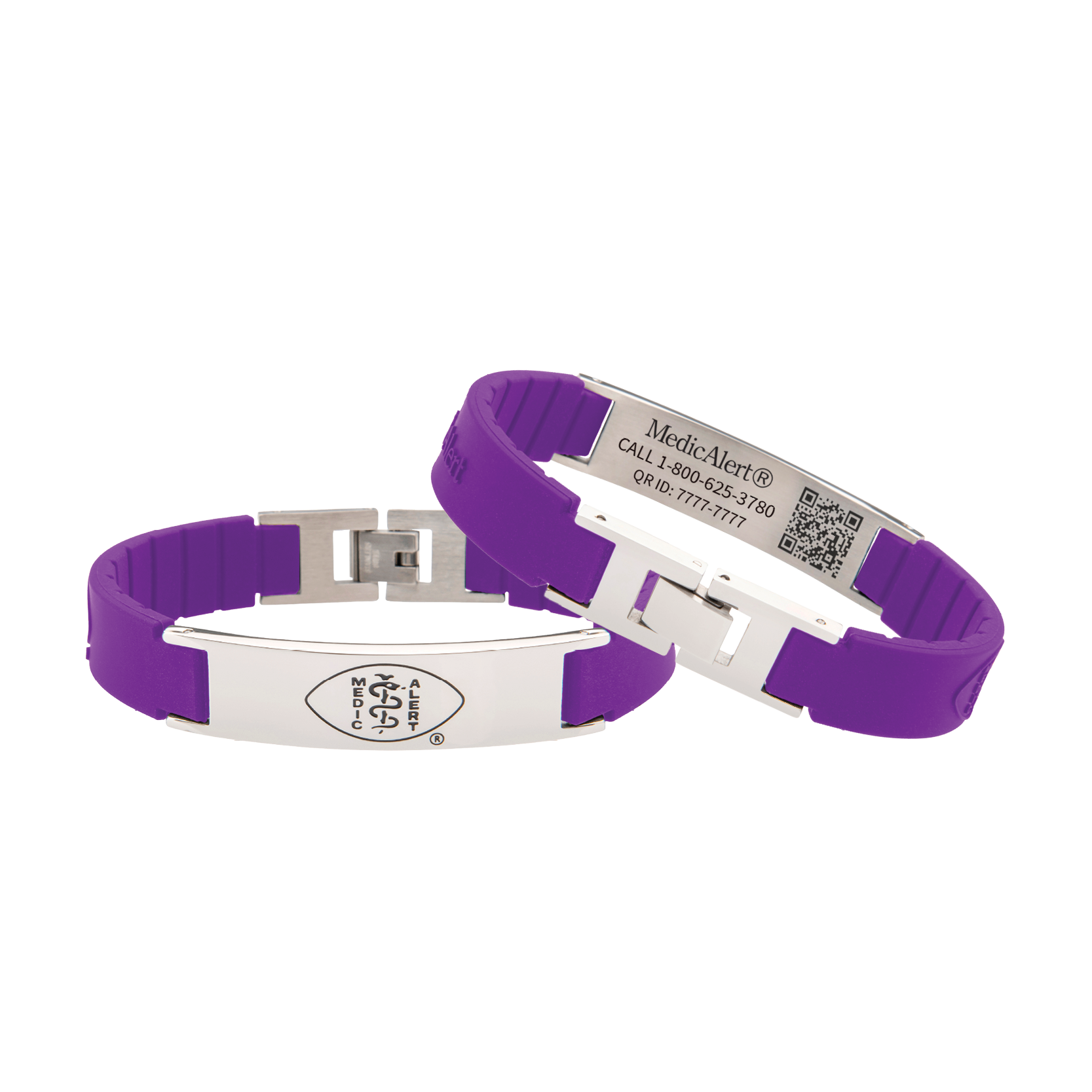 QR Code Elite Silicone Medical ID Bracelet​ - Purple, Purple, large image number 0