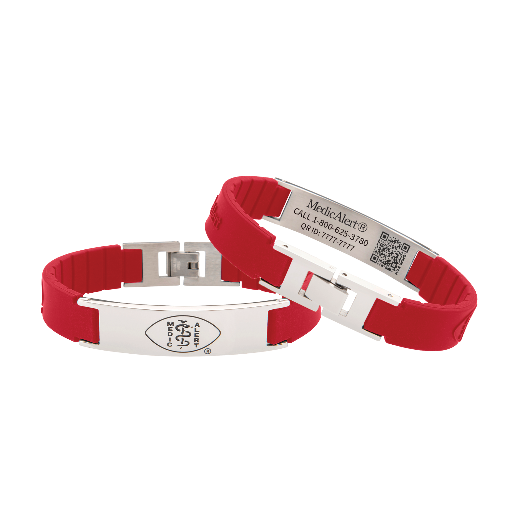 QR Code Elite Silicone Medical ID Bracelet​ - Red, Red, large image number 0