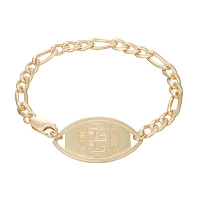Figaro Medical ID Bracelet 14k Gold