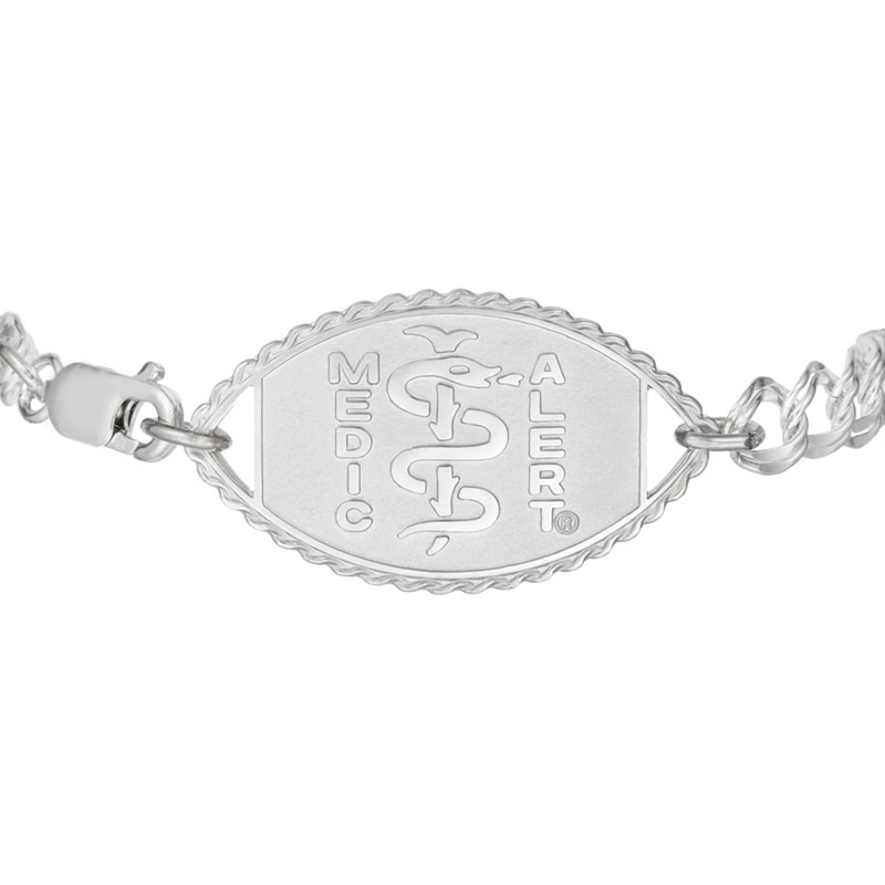 Santa Rosa Classic Medical ID Bracelet Sterling Silver, Silver, large image number 1
