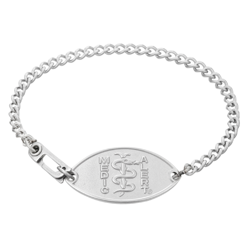 Classic Petite Embossed Medical ID Bracelet Stainless Steel