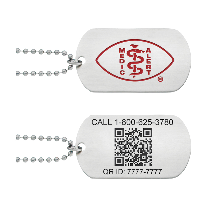 QR Code Dog Tag Medical ID Necklace