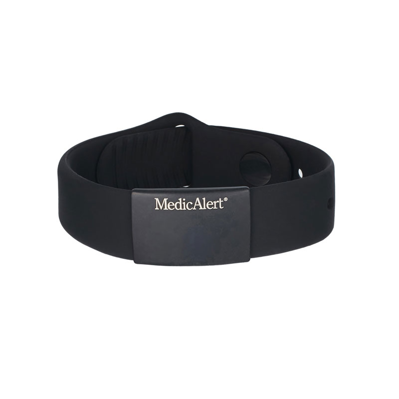 Performance Silicone Midnight Medical ID Bracelet Black, Black, large image number 0