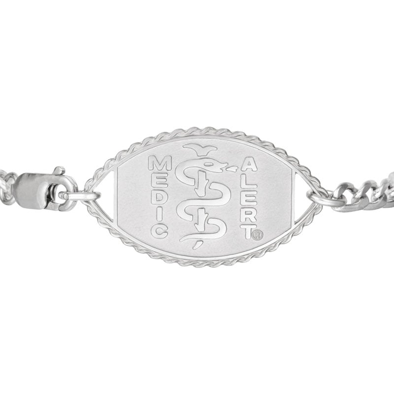 Elite Medical ID Bracelet Sterling Silver, Silver, large image number 1